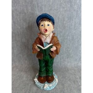 Vintage Caroler Boy Figurine with Music Book Christmas Holiday Decor Caroling